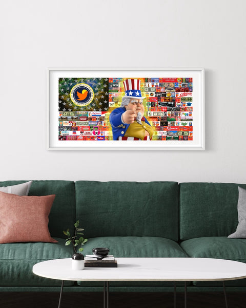 RON ENGLISH: UNCLE SCAM AD FLAG